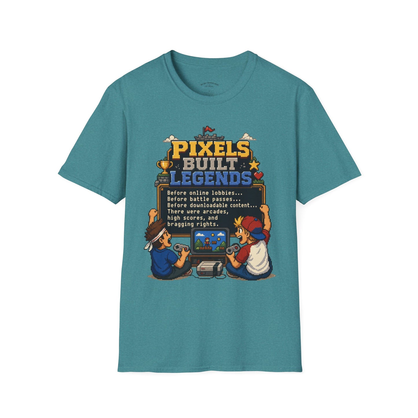 Pixels Built Legends T‑Shirt — Retro Gaming Nostalgia Tee