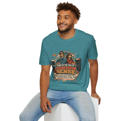 Born in the Era of Common Sense T-Shirt — Retro 70s Vintage Political Graphic Tee