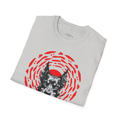 Doberman Graphic T-Shirt — Red Halo 'Bandit' Design