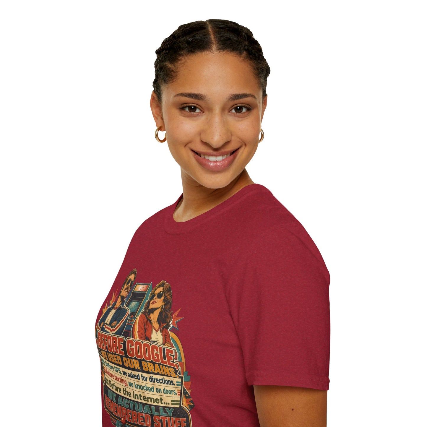 Before Google T-Shirt — Retro Vintage "We Used Our Brains" Graphic Tee