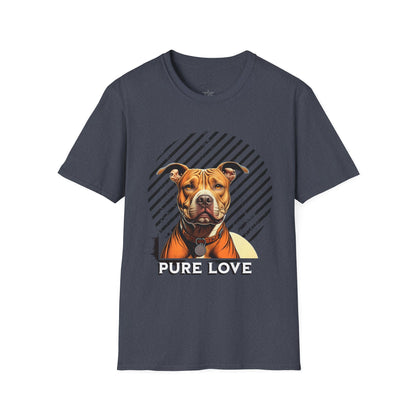 Pure Love Unisex Softstyle T-Shirt - Pitbull Design
