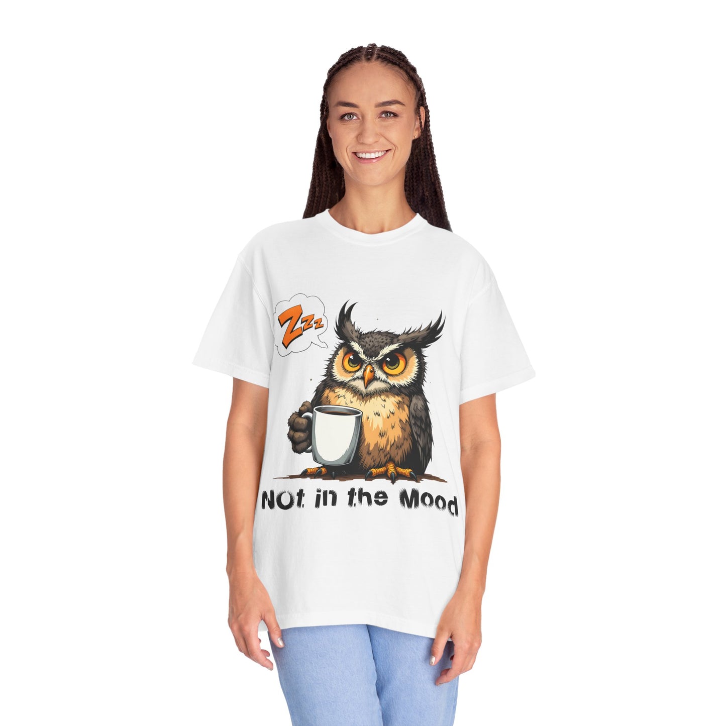 Not In The Mood Owl T-Shirt — Funny Sleepy Owl Coffee Tee