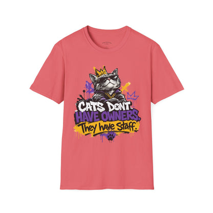 Cat Graphic Tee — "Cats Don't Have Owners They Have Staff"