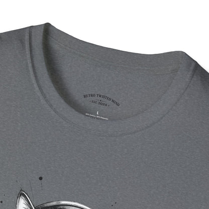 T-Shirt — Cat with Headphones "Mentally: Somewhere Else" – Cute Relaxed Graphic Tee for Cat Lovers