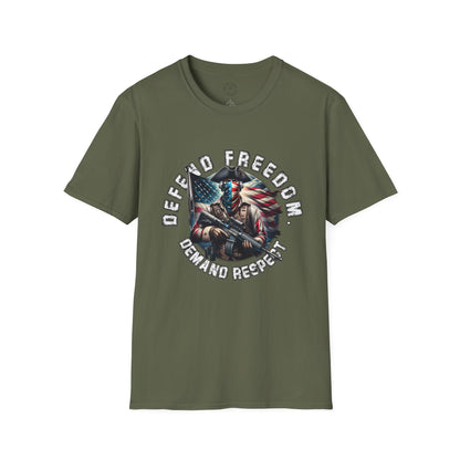 Defend Freedom Unisex Softstyle T-Shirt - Patriotic Graphic Tee