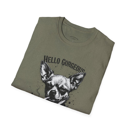 Chihuahua 'Hello Gorgeous' Tee - Cute Dog Graphic T-Shirt