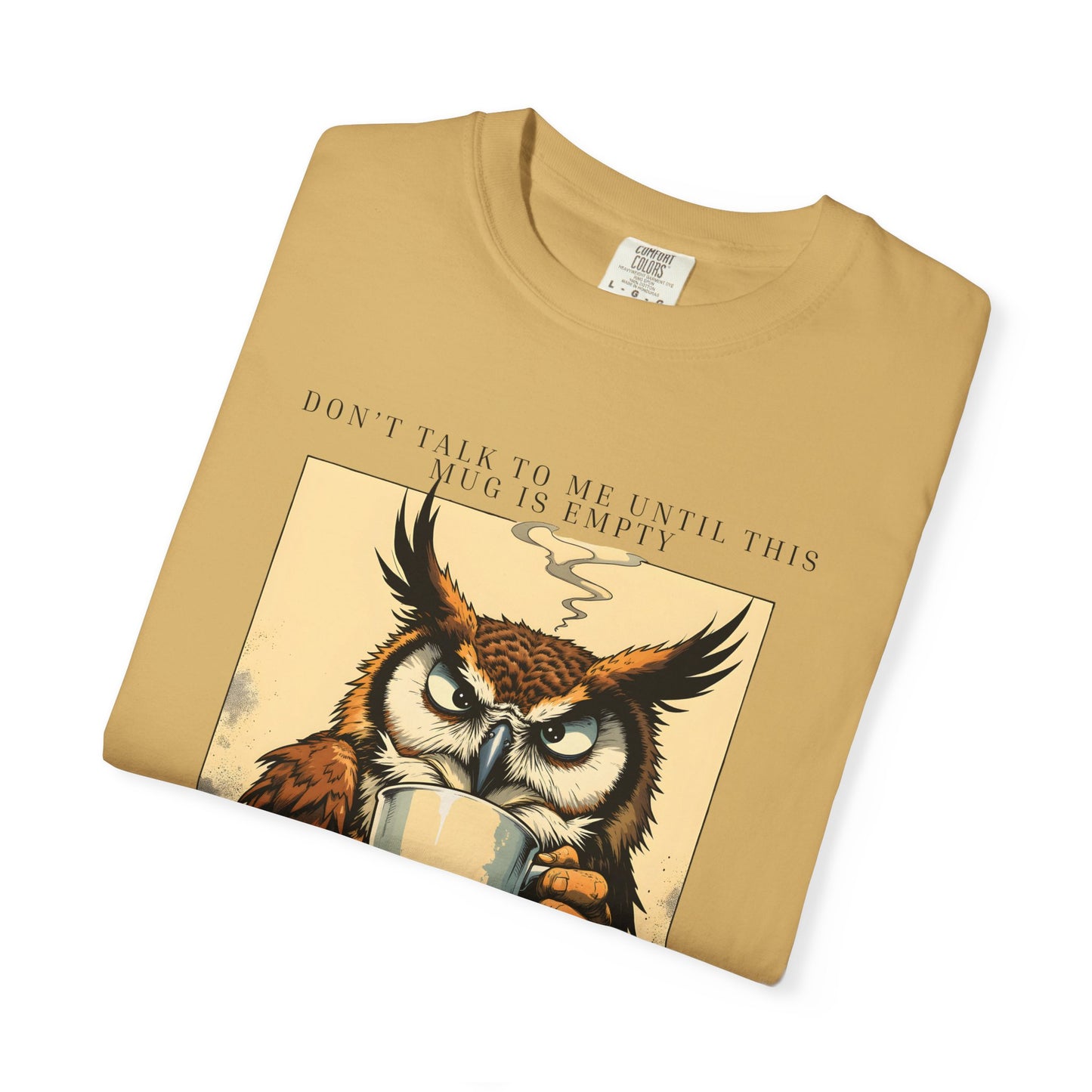 Coffee First Owl T-Shirt — Vintage Coffee Lover Graphic Tee