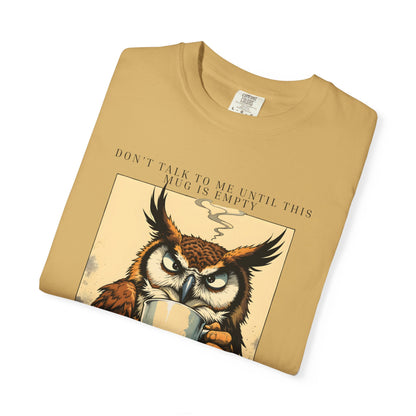 Coffee First Owl T-Shirt — Vintage Coffee Lover Graphic Tee