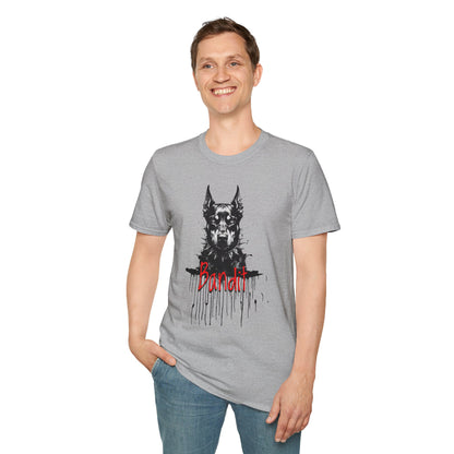 Doberman Portrait T-Shirt — "Warm Amour" Graphic Tee for Dog Lovers