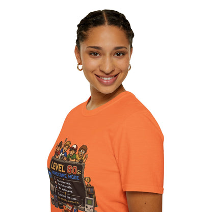 80s Level Up T-Shirt — 'Level 80s: Hardcore Mode' Retro Gaming Tee