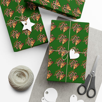 Christmas Gingerbread Tree Wrapping Paper — Holiday Gift Wrap Sheets