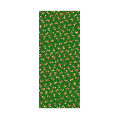 Christmas Puppy Gift Wrap Paper - Green Holiday Dog Wrapping Paper