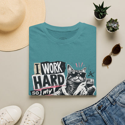 Cat Graphic T-Shirt — "I Work Hard So My Cat Can Live the Lifestyle I Deserve"