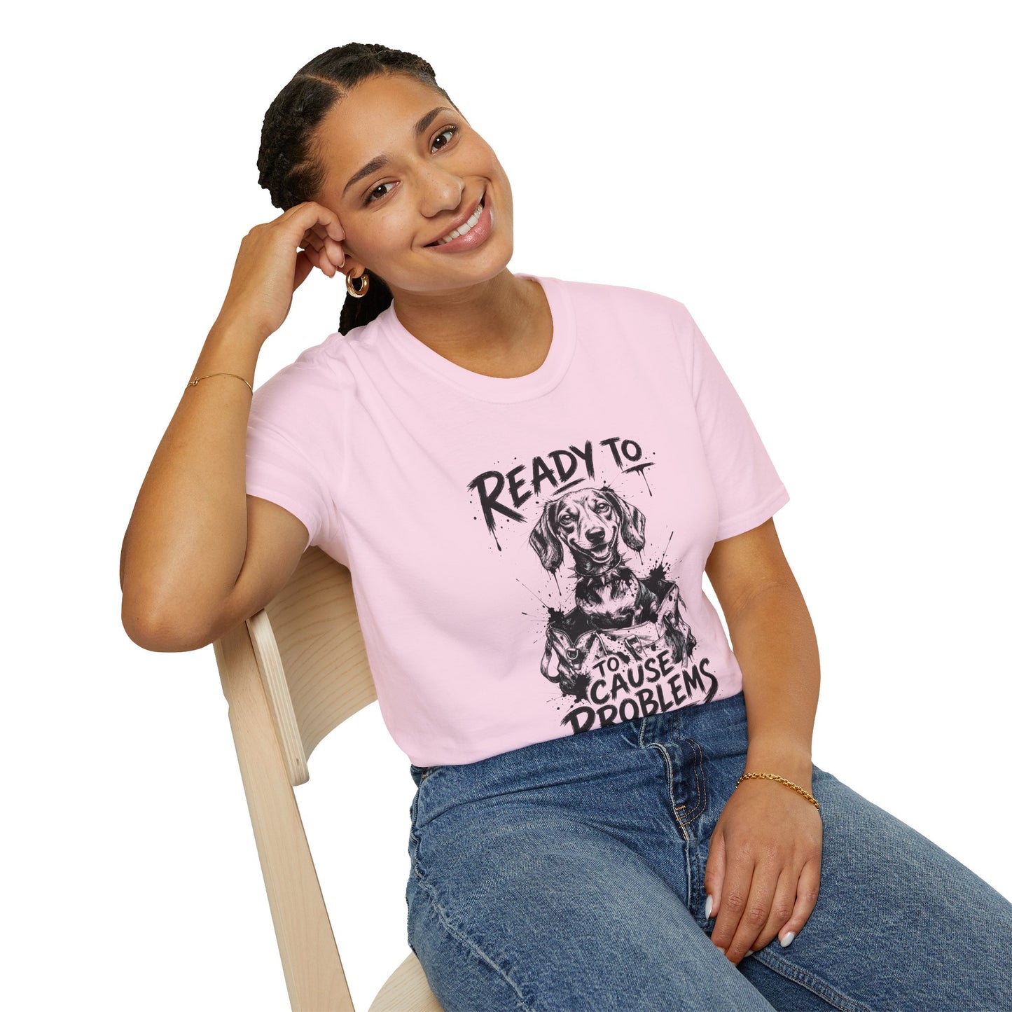 Ready To Cause Problems Dog T-Shirt — Funny Dachshund Graphic Tee
