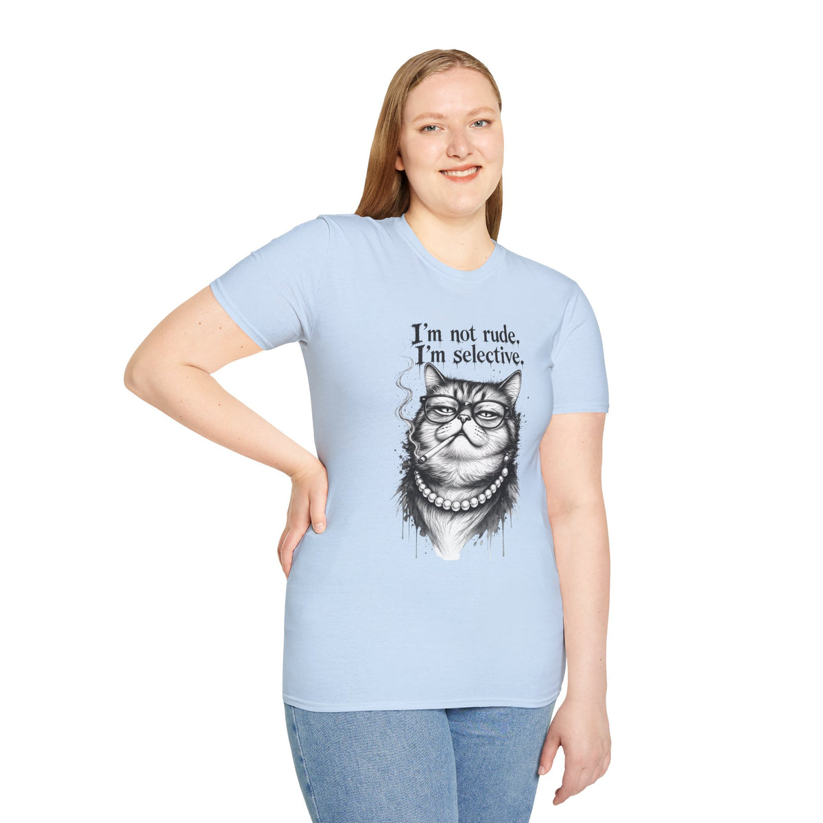 Cat Graphic T‑Shirt — "I'm Not Rude, I'm Selective" Funny Cat Tee