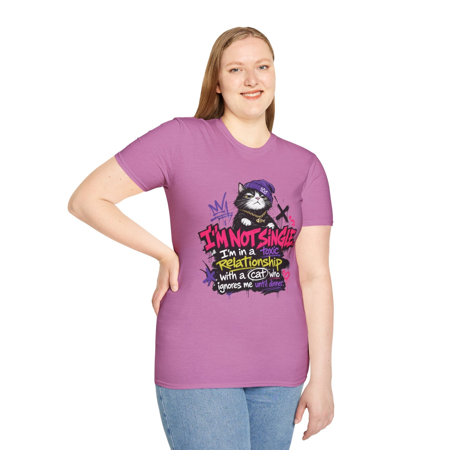 T‑Shirt — “I’m Not Single: I’m in a Toxic Relationship with a Cat” Graphic Tee