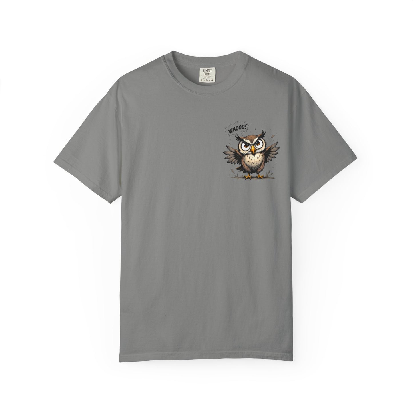 Witty Owl Graphic Tee — "Whooo?" Cute Cartoon Owl T-Shirt