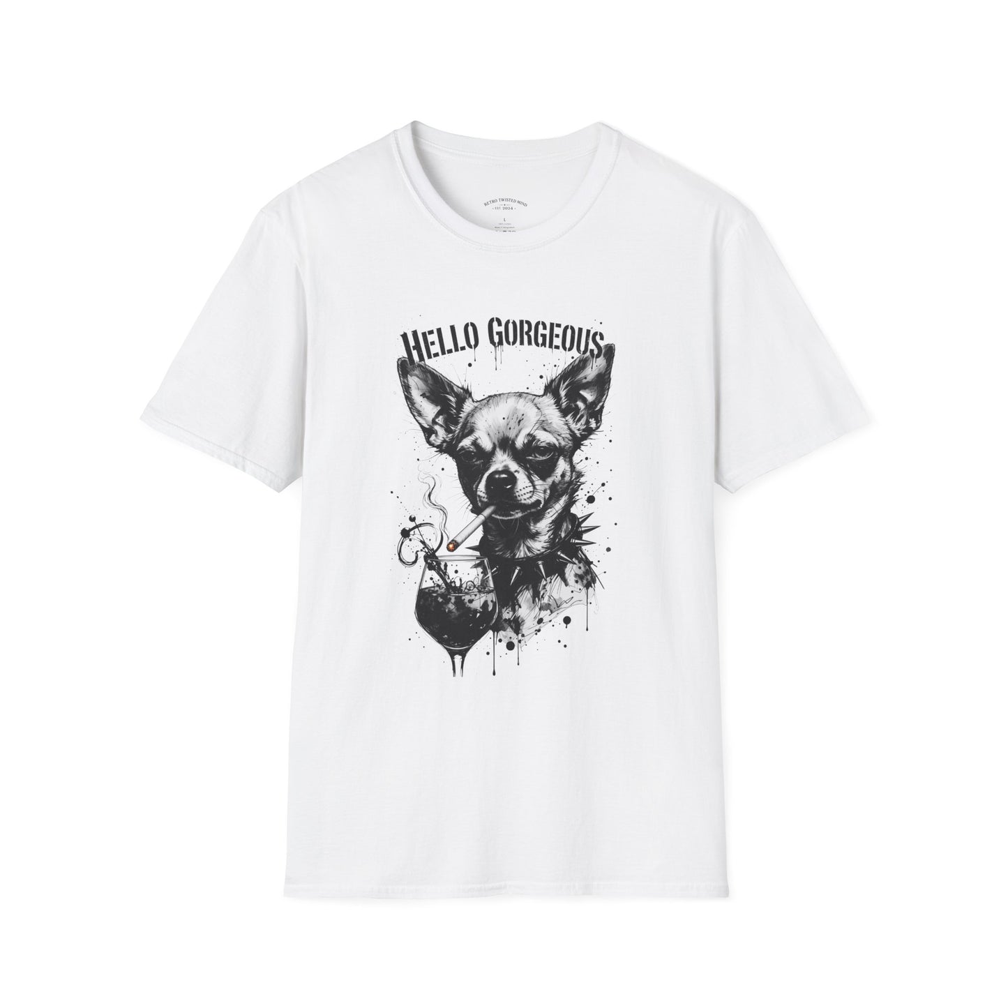 Chihuahua 'Hello Gorgeous' Tee - Cute Dog Graphic T-Shirt