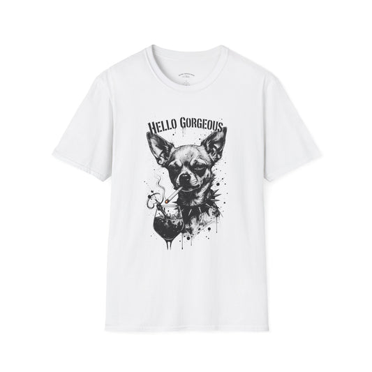 Chihuahua 'Hello Gorgeous' Tee - Cute Dog Graphic T-Shirt
