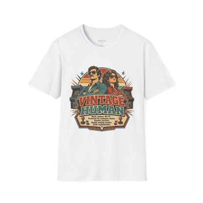 Vintage Human T-Shirt — Retro 70s Duo Graphic Tee