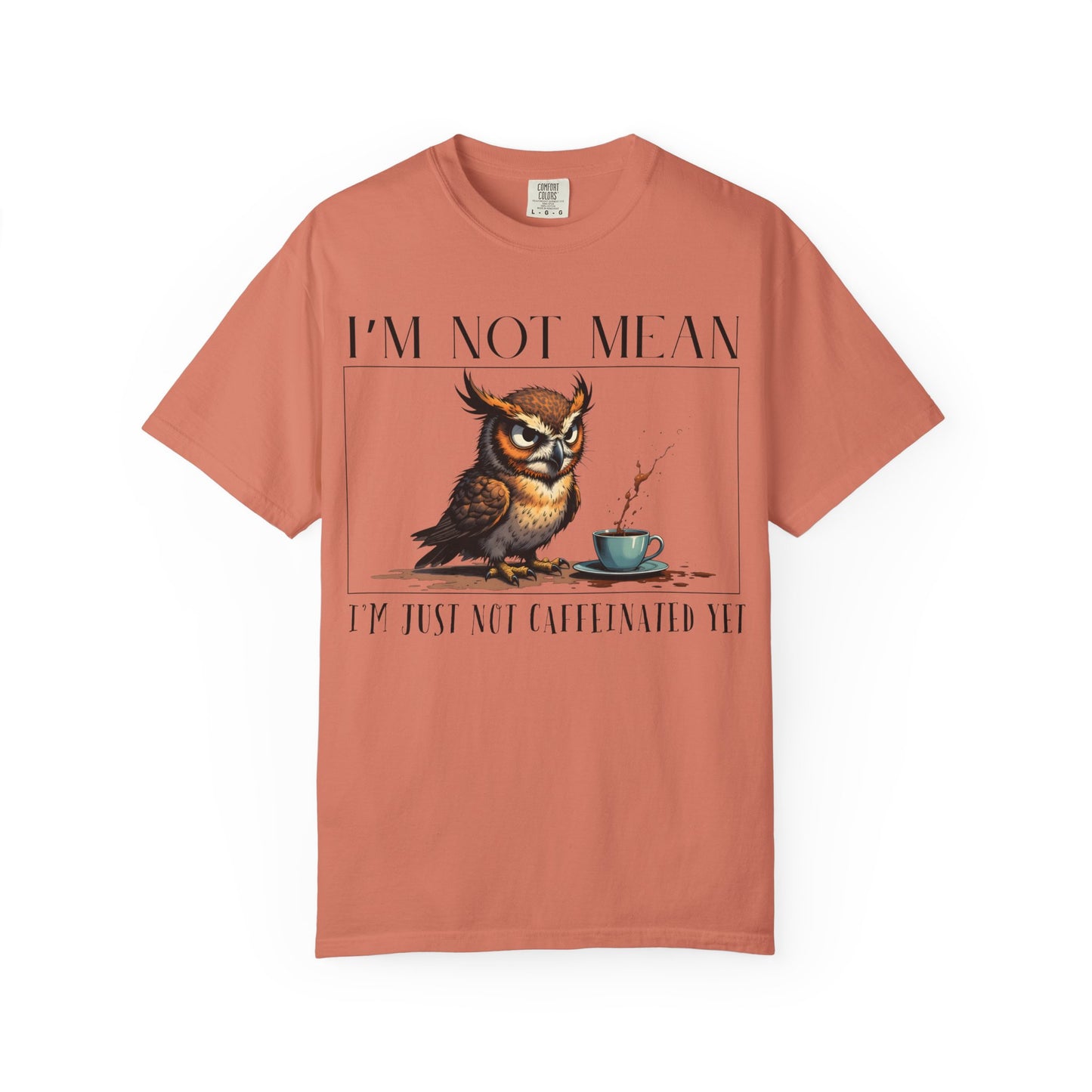 I'm Not Mean Owl T-Shirt — Funny Coffee Owl Tee for Coffee Lovers