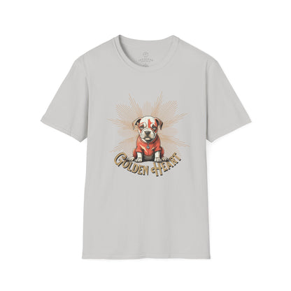 Golden Heart Dog Art Unisex T-Shirt, Animal Lover Gift, Pet Enthusiast Tee, Casual Wear, Birthday Gift, Cute Dog T-Shirt