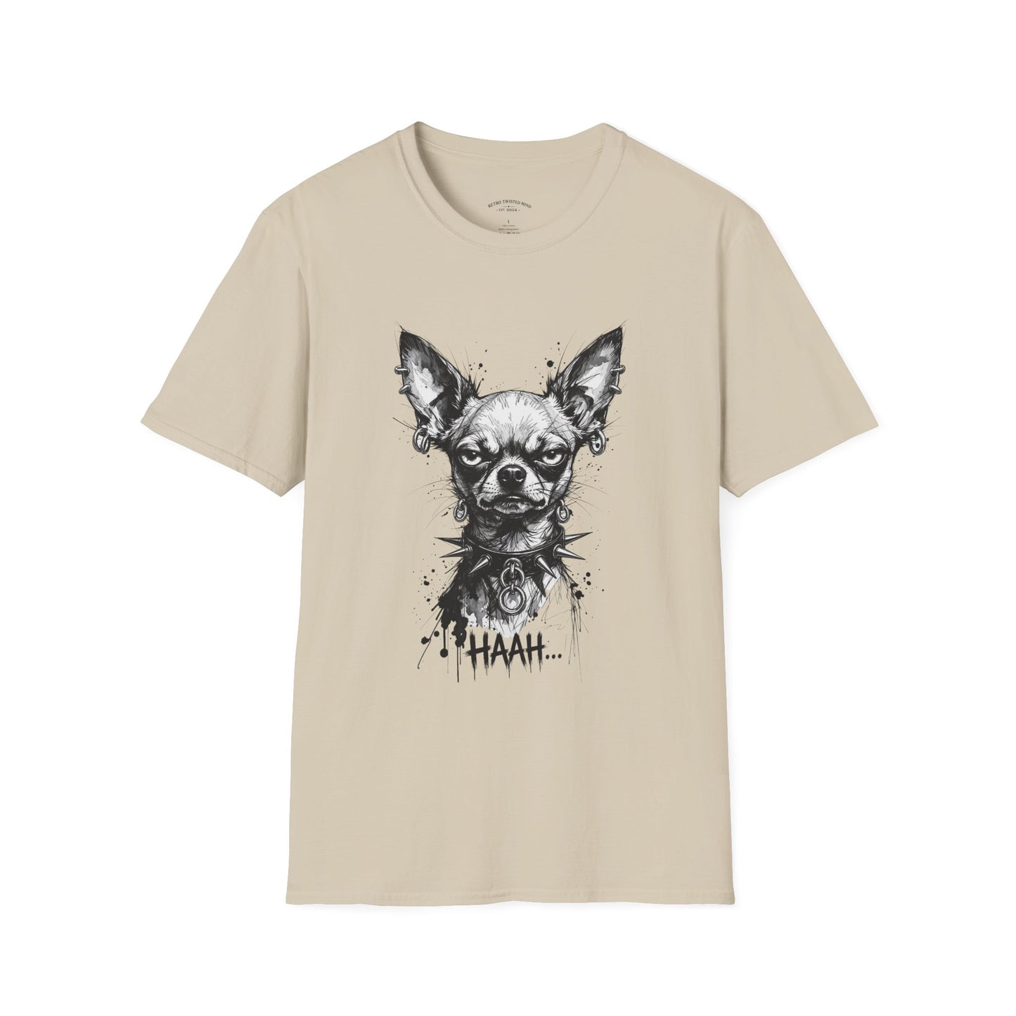 Chihuahua Portrait T‑Shirt — Expressive Black & White Dog Art Tee