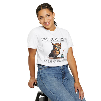 I'm Not Mean Owl T-Shirt — Funny Coffee Owl Tee for Coffee Lovers