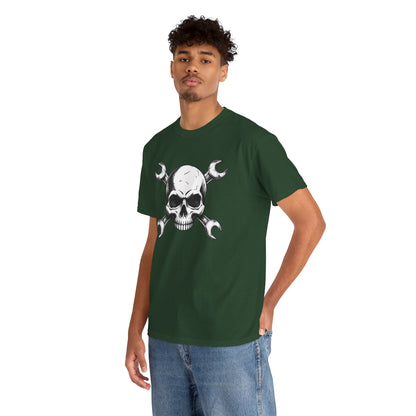 Mechanic Skull Tee — Wrench Crossbones Graphic T-Shirt
