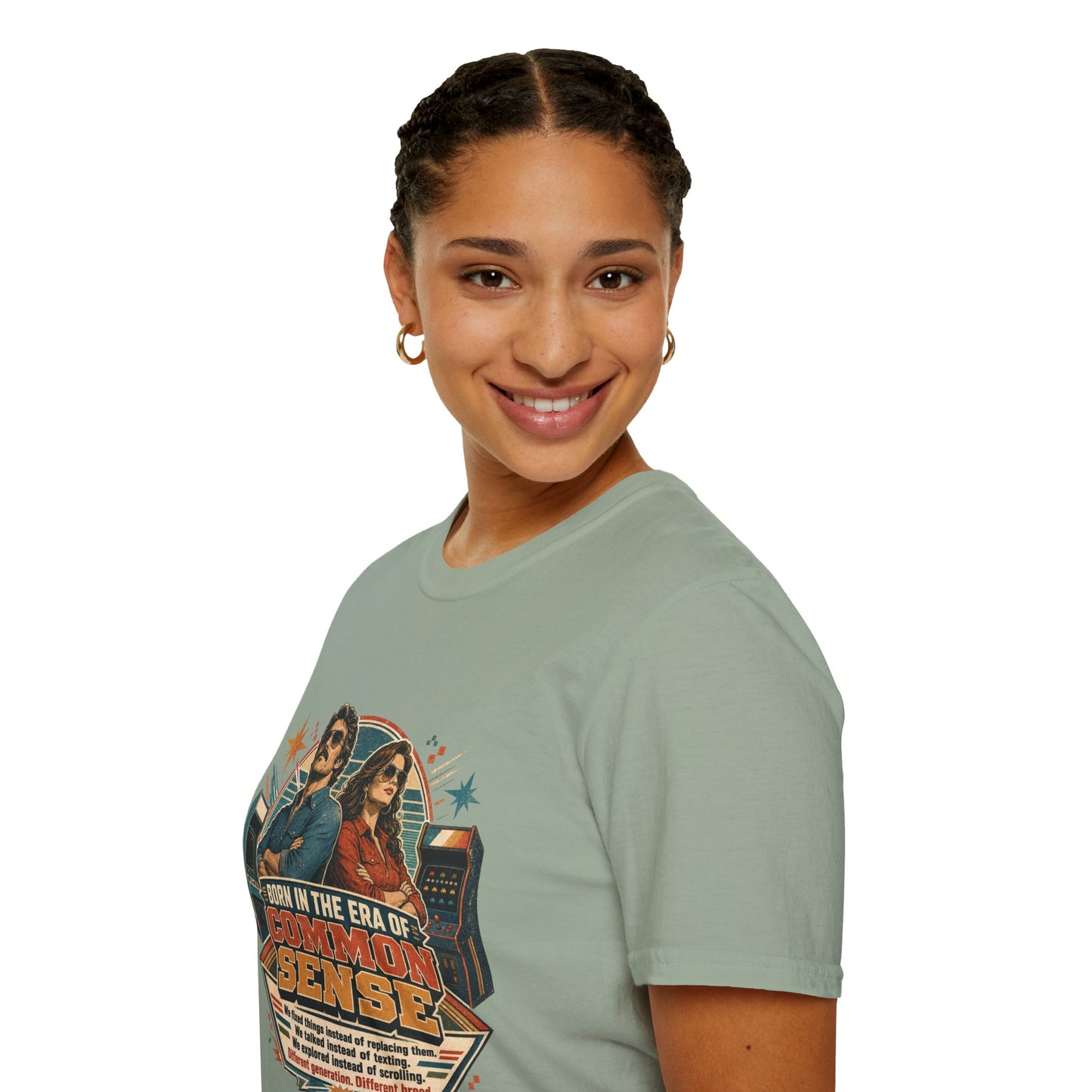 Born in the Era of Common Sense T-Shirt — Retro 70s Vintage Political Graphic Tee