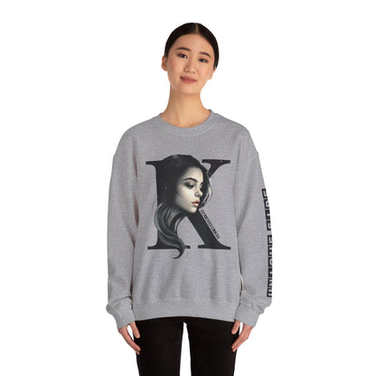 Letter K, Stylish Artistic Sweatshirt, Trendy Crewneck, Graphic Sweater, Cozy Unisex Top, Unique Gift for Art Lovers, Everyday Comfort
