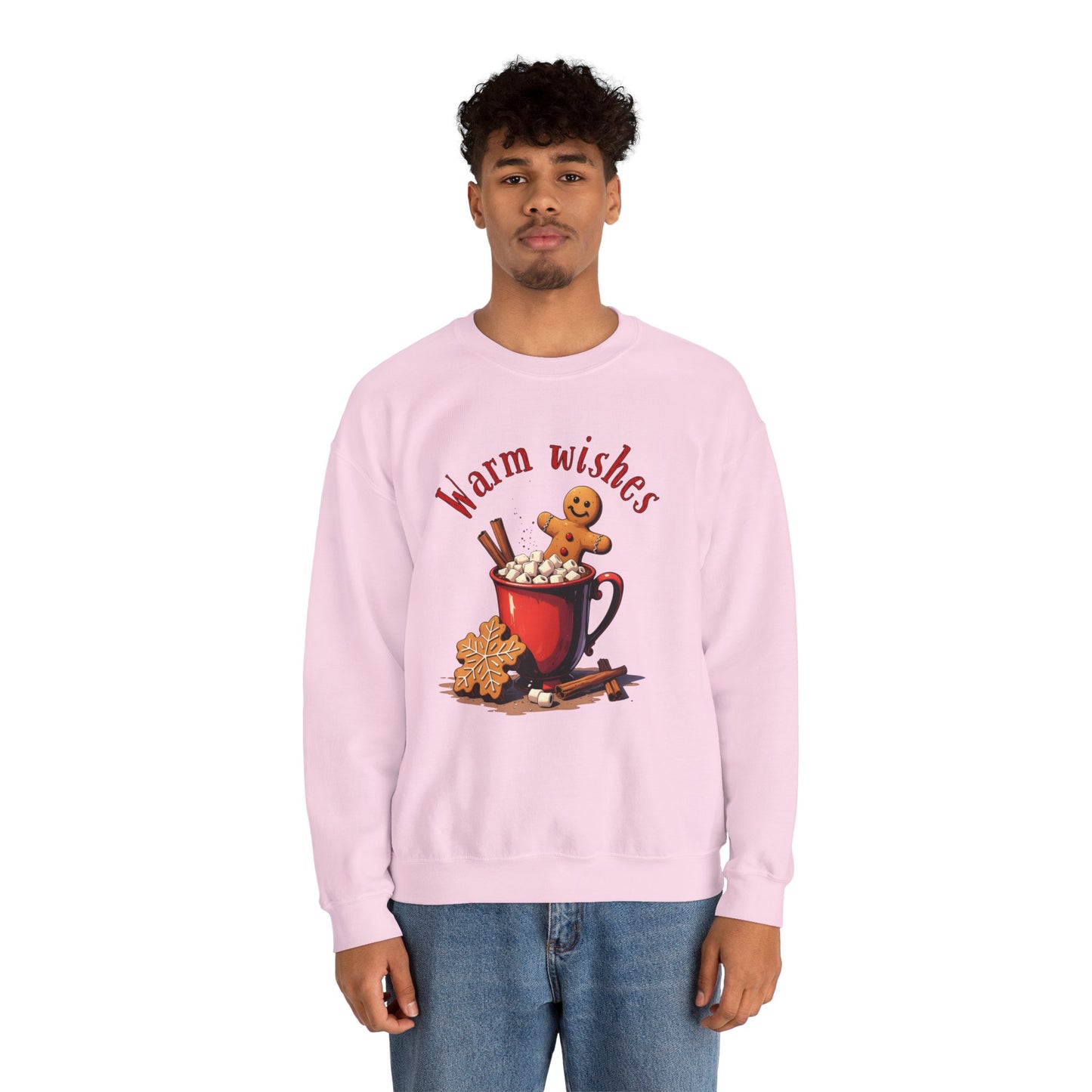 Crewneck Sweatshirt — "Warm Wishes" Hot Cocoa & Gingerbread Holiday Design