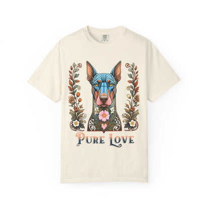 Unisex Pure Love Dog T-shirt - Vibrant Floral Design for Dog Lovers