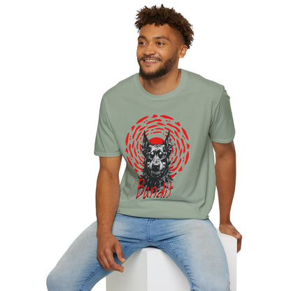 Doberman Graphic T-Shirt — Red Halo 'Bandit' Design