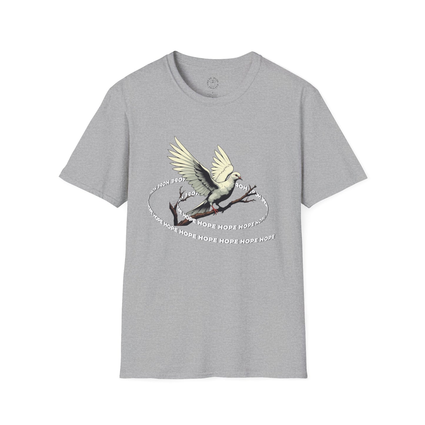 Hopeful Wings Unisex Softstyle T-Shirt - Inspirational Graphic Tee,dove,twisted