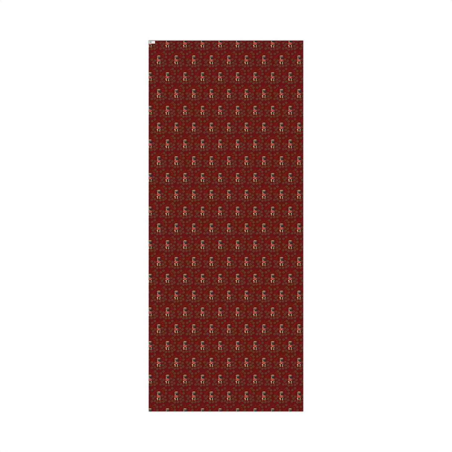 Pug Pattern Gift Wrap Paper — Vintage Floral Red Holiday Wrapping