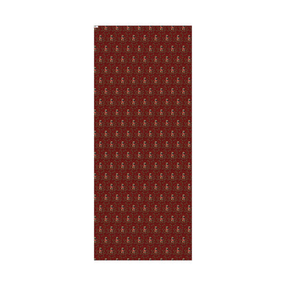 Pug Pattern Gift Wrap Paper — Vintage Floral Red Holiday Wrapping