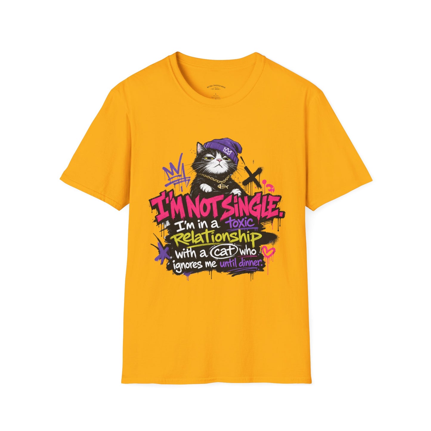 T‑Shirt — “I’m Not Single: I’m in a Toxic Relationship with a Cat” Graphic Tee