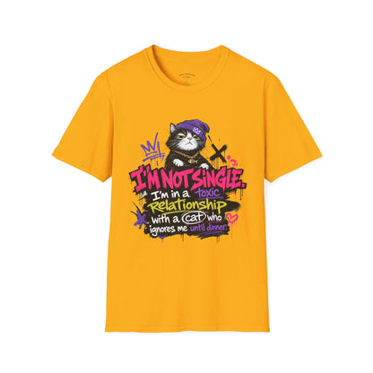 T‑Shirt — “I’m Not Single: I’m in a Toxic Relationship with a Cat” Graphic Tee