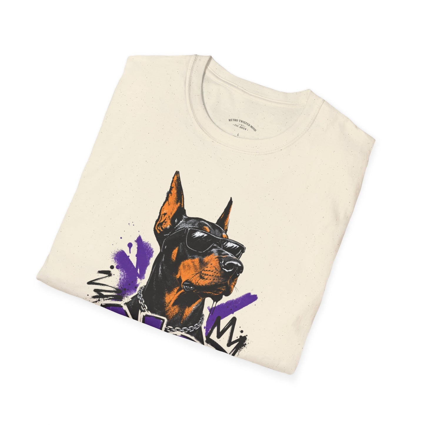 Doberman Graphic Tee — 'No, Thank You' Street Art T-Shirt