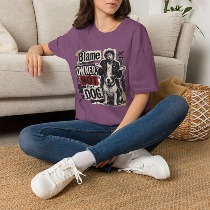 Blame the Owner Not the Dog T-Shirt - Funny Punk Dog Graphic Tee