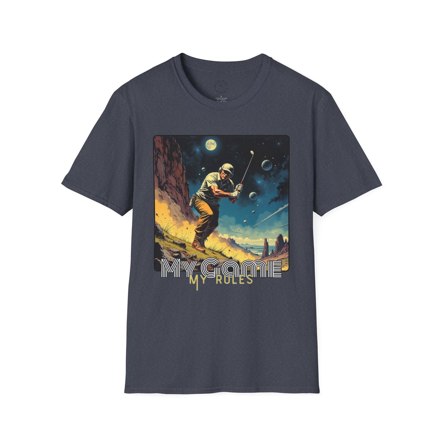 My Game, My Rules Unisex Softstyle T-Shirt - Retro Space Design, golf ,sport
