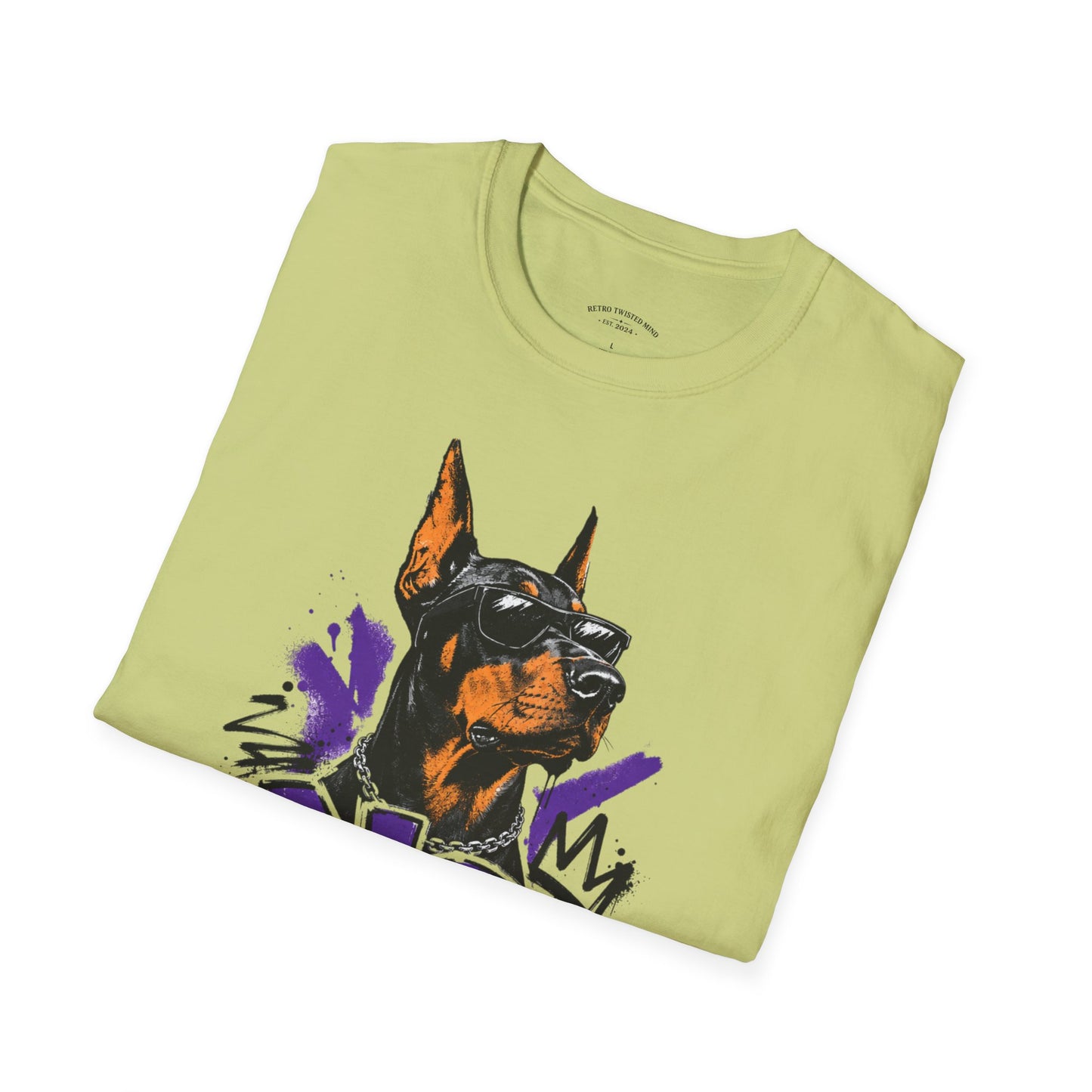 Doberman Graphic Tee — 'No, Thank You' Street Art T-Shirt