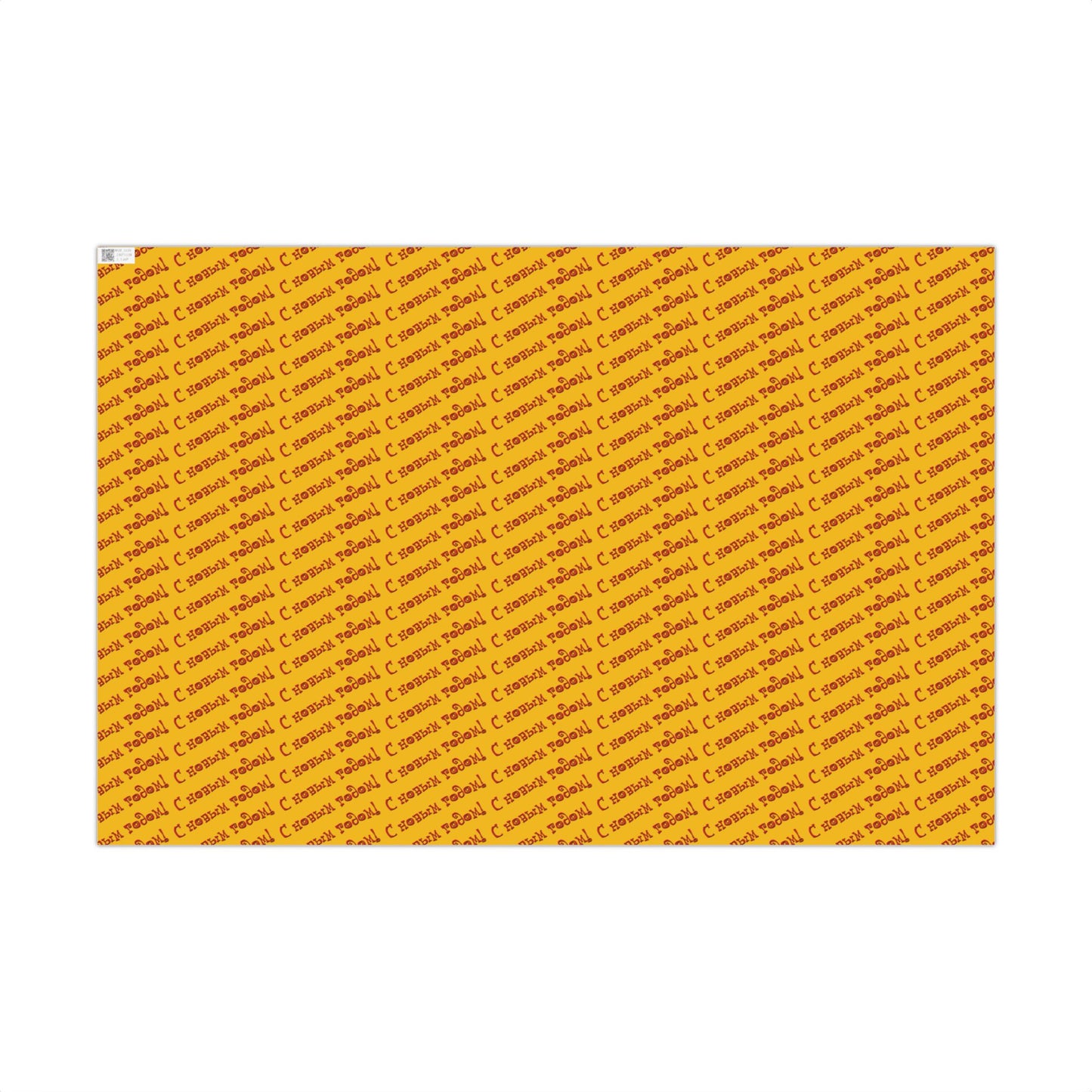 Wrapping Paper — Yellow 'C праздн' Repeating Holiday Gift Wrap