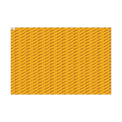 Wrapping Paper — Yellow 'C праздн' Repeating Holiday Gift Wrap