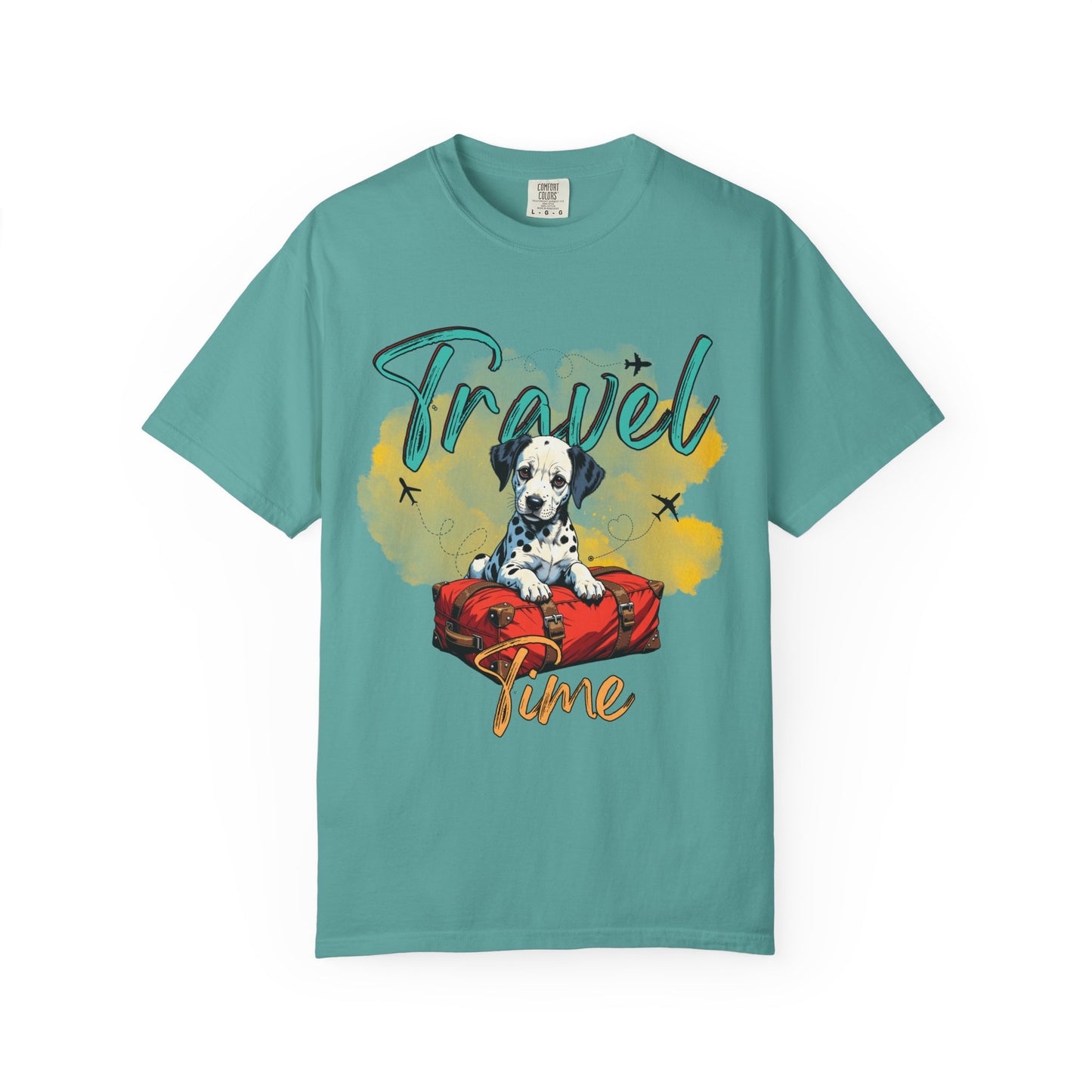 Travel Time Dog Graphic Unisex T-Shirt