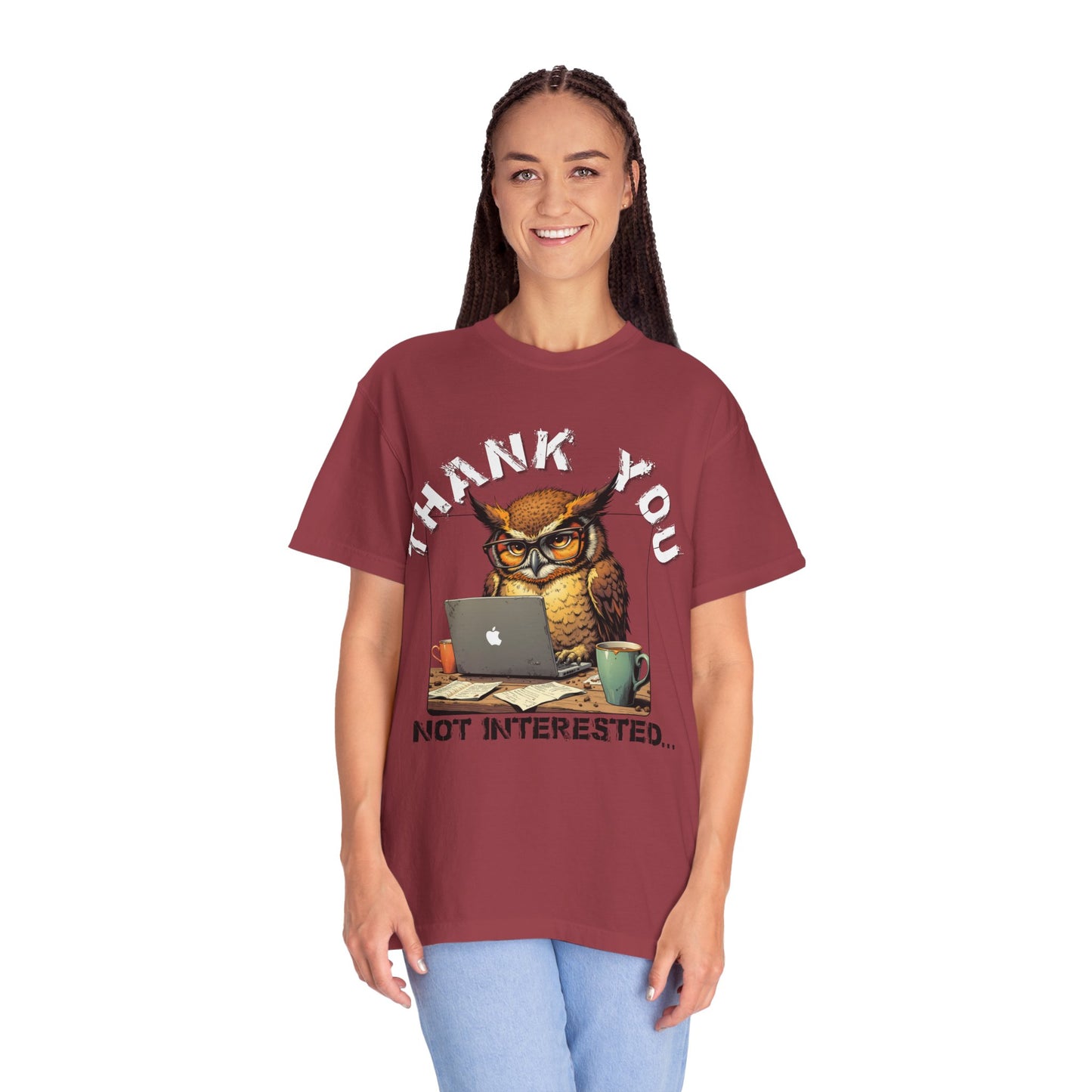 Owl 'Thank You, Not Interested' Graphic T-Shirt