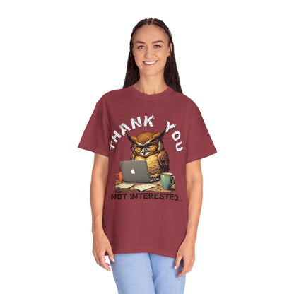 Owl 'Thank You, Not Interested' Graphic T-Shirt