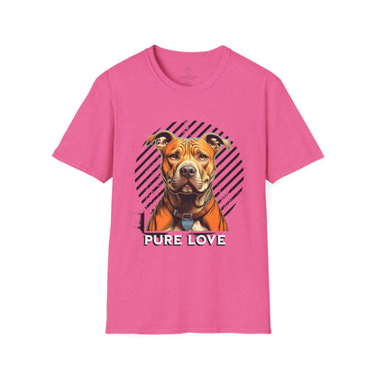 Unisex Softstyle T-Shirt - Pure Love Pitbull Graphic Tee