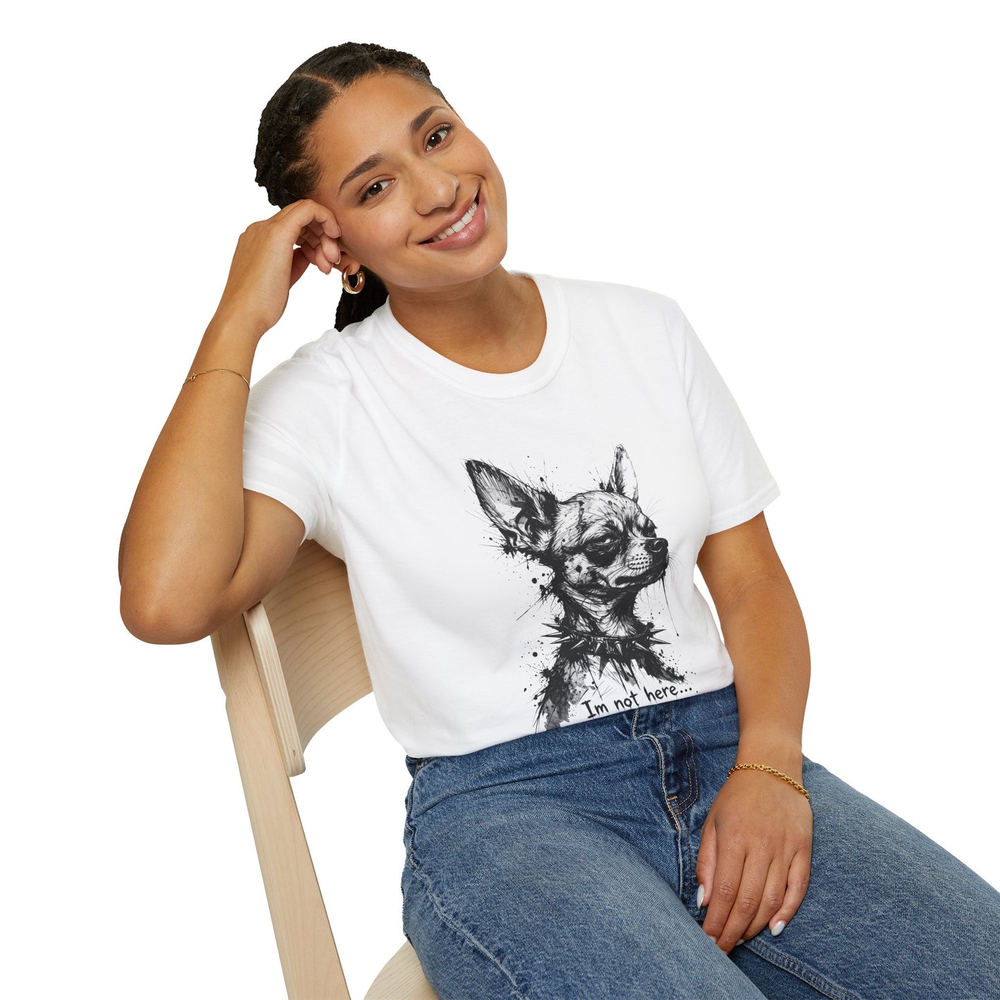 Chihuahua Portrait T‑Shirt — "I'm Not Here, That's an Illusion"